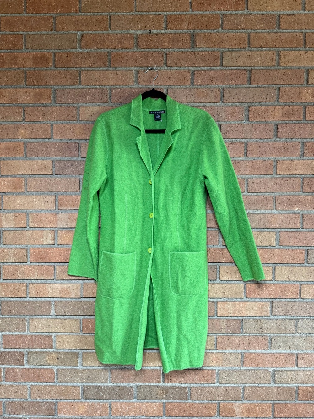 Black Label by Evan-Picone Bright Green Longline Blazer Jacket